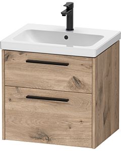 Duravit D-Code Waschtischunterschrank DC46700BD550000 ,Griff Diamantschwarz, Eiche Marmor, Wandhängend, Schubkästen 2, 584x555x460 mm