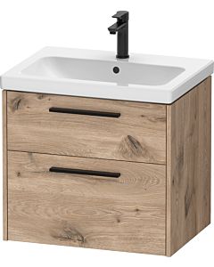 Duravit D-Code meuble sous-vasque DC46710BD550000 , poignée noir diamant, marbre chêne, suspendu, tiroirs 2, 634x555x460 mm