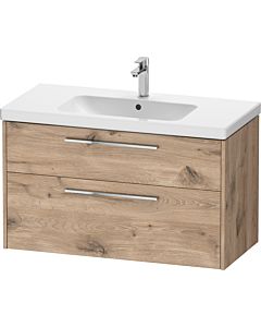 Duravit D-Code vanity unit DC4673010550000 , chrome handle, oak marble, wall-mounted, 2 drawers, 984x555x460 mm