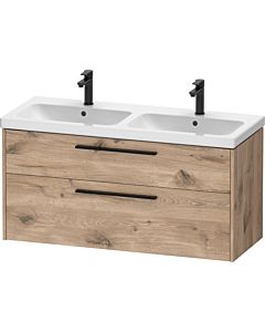 Duravit D-Code Doppel-Waschtischunterschrank DC46740BD550000 ,Griff Diamantschwarz, Eiche Marmor, Wandhängend, Schubkästen 2, 1184x555x460 mm