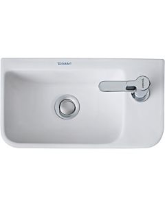 Duravit Me by Starck washbasin 07174032001 40 x 22 cm, tap hole on the right, without overflow, with tap platform, white silk matt, WonderGliss