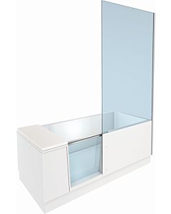 Duravit Shower + Bath bathtub 700404000000000 white, 170x75cm, clear glass, right corner, with door