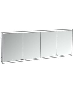 Emco prime armoire à miroir éclairée à encastrer 949713567 2000x730mm, 4 portes, noir/miroir