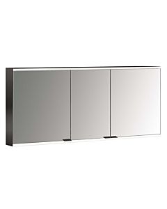 Emco prime armoire à miroir éclairée en saillie 949713549 1400x700mm, 3 portes, noir/miroir