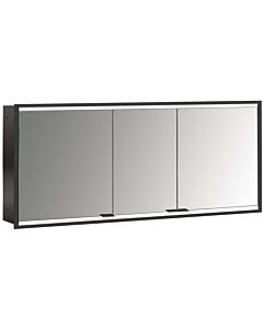 Emco prime armoire à miroir éclairée à encastrer 949713558 1600x730mm, 3 portes, noir/miroir