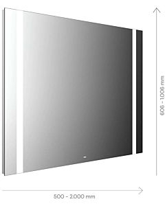 Emco Mi 500 LED light mirror 110200006060100 2000 x 606 mm, with 2 continuous light cutouts on the left and right