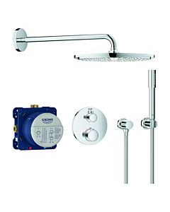 Grohe Grohtherm thermostatic shower system 34731000 chrome, with concealed thermostatic mixer, shower arm 422mm