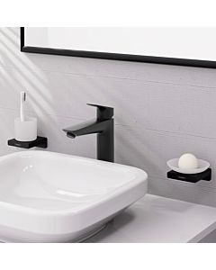 hansgrohe Logis Einhebel-Waschtisch-Armatur 71090670 Ablaufgarnitur Kunststoff Zugstange, ohne CoolStart, Ausladung 166mm, mattschwarz