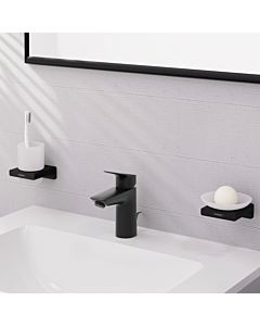 hansgrohe Logis single lever basin mixer 71171670 waste set metal pull rod, without CoolStart, projection 108mm, matt black