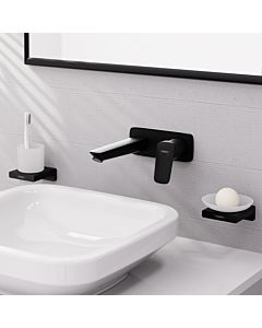 hansgrohe Logis Einhebel-Waschtisch-Armatur 71220670 mattschwarz, UP, für Wandmontage, Ausladung 195mm