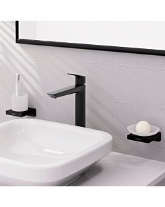 hansgrohe Logis single lever basin mixer 71257670 pull rod waste set, concealed, projection 172mm, matt black