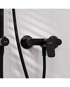 hansgrohe Logis Single lever shower mixer 71600670 matt black, surface-mounted, 1 Verbraucher