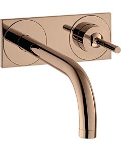 hansgrohe Axor Uno Finishing set 38112300 Concealed washbasin mixer, pin handle, plate, projection 165 mm, polished red gold