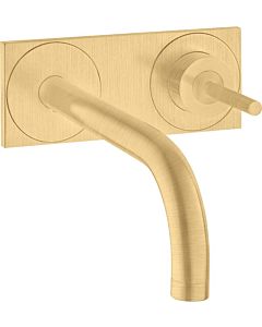 hansgrohe Axor Uno Finishing set 38112250 Concealed washbasin mixer, pin handle, plate, projection 165 mm, brushed gold optic