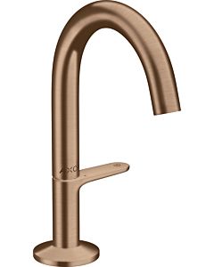 hansgrohe Axor One Wash basin mixer 48010310 projection 122mm, with push-open waste set, brushed red gold