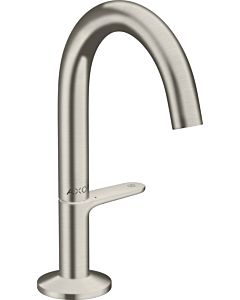 hansgrohe Axor One Wash basin mixer 48010800 projection 122mm, with push-open waste set, stainless steel look