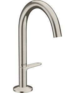 hansgrohe Axor One Wash basin mixer 48020800 projection 140mm, with push-open waste set, stainless steel look