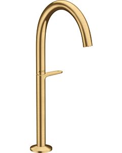 hansgrohe Axor One Waschtischarmatur 48030250 Ausladung 165mm, für Aufsatzwaschtische, mit Push-Open-Ablaufgarnitur, brushed gold optic