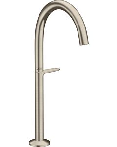 hansgrohe Axor One Waschtischarmatur 48030820 Ausladung 165mm, für Aufsatzwaschtische, mit Push-Open-Ablaufgarnitur, brushed nickel