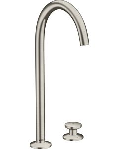 hansgrohe Axor One 2-hole washbasin mixer 48060800 projection 165mm, with push-open waste fitting, stainless steel look