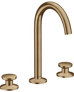 hansgrohe Axor One 3-hole washbasin mixer 48070140 projection 140mm, with push-open waste set, brushed bronze