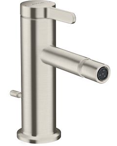 hansgrohe Axor One Bidetarmatur 48210800 Ausladung 113mm, mit Zugstangen-Ablaufgarnitur, Edelstahl-Optik