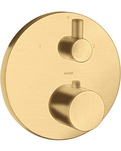 hansgrohe Axor Uno Finishing set 38720250 Flush-mounted thermostat, with shut-off and diverter valve, brushed gold optic