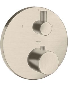 hansgrohe Axor Uno Finishing set 38720820 Flush-mounted thermostat, with shut-off and diverter valve, brushed nickel