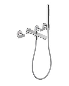 hansgrohe Axor Citterio C Bath 3-hole faucet 49481000 cubic cut, chrome, concealed, wall mounting