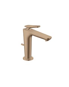 hansgrohe Axor Citterio C CoolStart 125 mitigeur lavabo 49031310 avec tirette garniture de vidange , Coupe cubique, Brossé Red Or