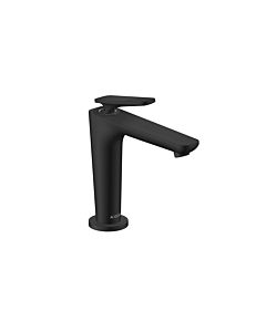 hansgrohe Axor Citterio C CoolStart wash basin mixer 49041670 cubic cut, matt black, projection 135mm, drain cannot be closed