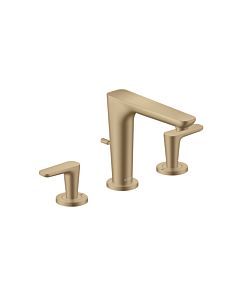 hansgrohe Axor Citterio C Robinetterie pour lavabo 3 trous 49060140 sans structure, bronze brossé, saillie 135 mm, tirants garniture de vidange