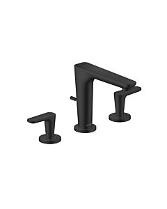 hansgrohe Axor Citterio C Robinetterie pour lavabo 3 trous 49060670 sans structure, noir mat, saillie 135mm, tirants garniture de vidange