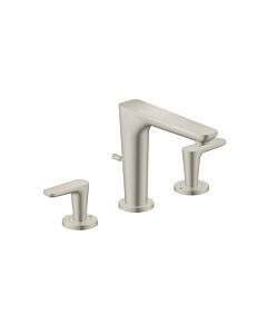 hansgrohe Axor Citterio C 3-hole washbasin mixer 125, 49060800 with pop-up waste set, stainless steel look