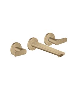 hansgrohe Axor Citterio C lavabo 3 trous 49071140 coupe cubique, bronze brossé, encastré, montage mural, saillie 193mm