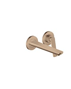 hansgrohe Axor Citterio C 2-Loch Einhebel-Waschtischmischer für Wandmontage 49110300 Unterputz, mit Auslauf 195 mm, Polished Red Gold