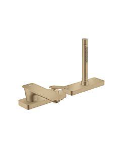 hansgrohe Axor Citterio Robinetterie de rebord de baignoire 3 trous à levier unique 49431140 coupe cubique, bronze brossé, saillie 155 mm