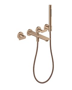 hansgrohe Axor Citterio C Bath 3-hole faucet 49480300 without structure, Polished Red Gold, concealed, wall mounting