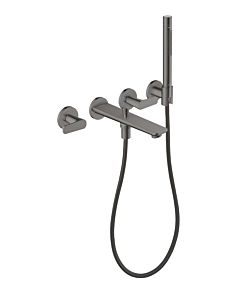 hansgrohe Axor Citterio C Bath 3-hole faucet 49480330 without structure, Polished Black Chrome, concealed, wall mounting