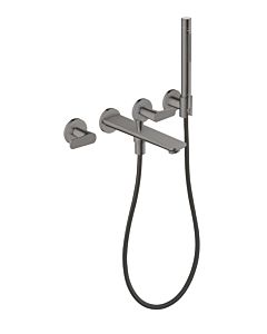 hansgrohe Axor Citterio C Bath 3-hole faucet 49481330 without structure, Polished Black Chrome, concealed, wall mounting