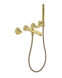 hansgrohe Axor Citterio C Bath 3-hole faucet 49481950 without structure, Brushed Brass, concealed, wall mounting