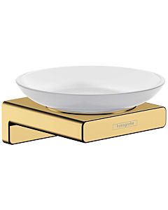 hansgrohe AddStoris soap holder 41746990 wall mounting, glass, metal, polished gold optic