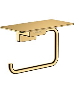 hansgrohe AddStoris Papierrollenhalter 41772990 with shelf, wall mounting, metal, polished gold optic
