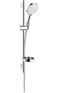 hansgrohe Raindance Select shower set 26630400 S 120, white/chrome, with Unica shower bar 65 cm