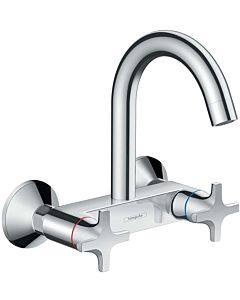 hansgrohe Logis kitchen two-handle mixer 71286000 Highspout, wall mounting, swiveling spout, chrome