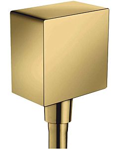 hansgrohe FixFit hose connection 26455990 DN 15, with backflow preventer and plastic angle, polished gold optic