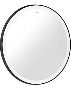 hansgrohe Xarita Lite Q Spiegel 54966670 avec éclairage LED rond, noir mat, L 700 x H 700 x P 30 mm, 20 W