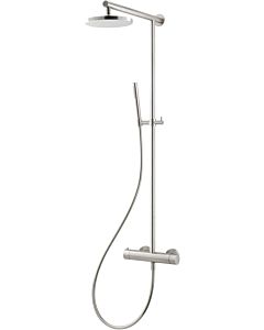 Herzbach Design iX shower column 17.988120. 2000 .09 Ø 200 mm, with exposed shower thermostat, brushed stainless steel