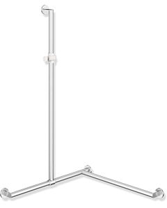 Hewi System 900 stainless steel shower handrail 900.35.303XA92 1250 x 765 x 765 mm, matt, Halter anthracite gray, left