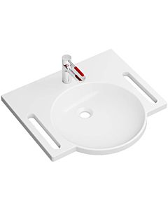 Hewi mineral washbasin set 950.19.00198 with washbasin fitting, signal white, with tap hole, without overflow, white
